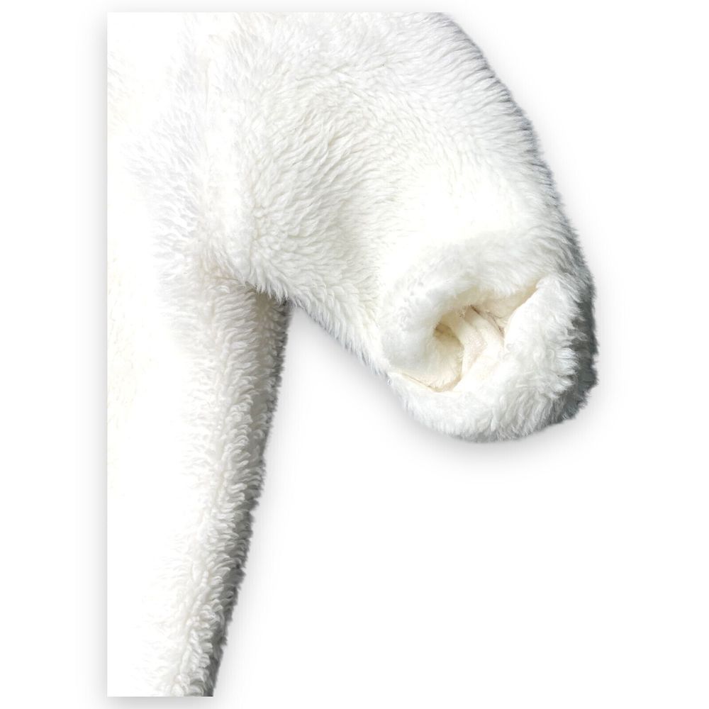 Vintage Baby Bunting Pram Tot Lines White Faux Sheep Sherpa Fur Cozy - Picture 9 of 10